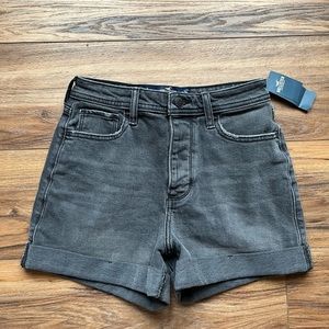 Hollister Black Acid Wash Denim Shorts